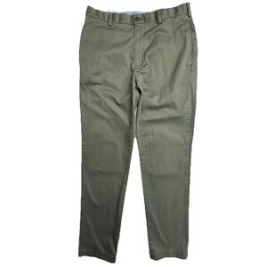 Brooks Brothers Advantage Chino Clark Mens 34x34 Grey Flat Front Pants